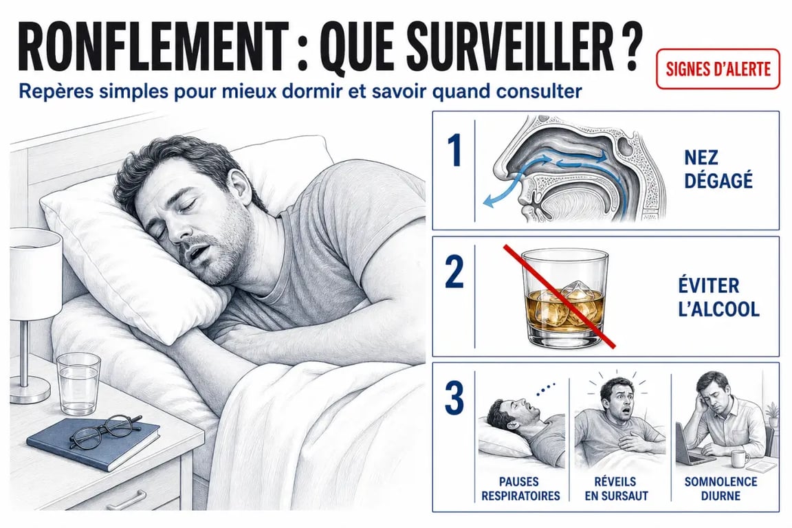Ronflement que faire : illustration des gestes à essayer et des signes d’alerte