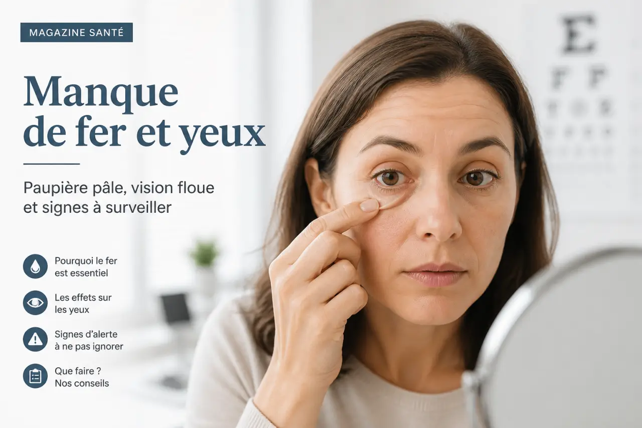 Manque de fer et yeux : paupière pâle, vision floue et signes à surveiller