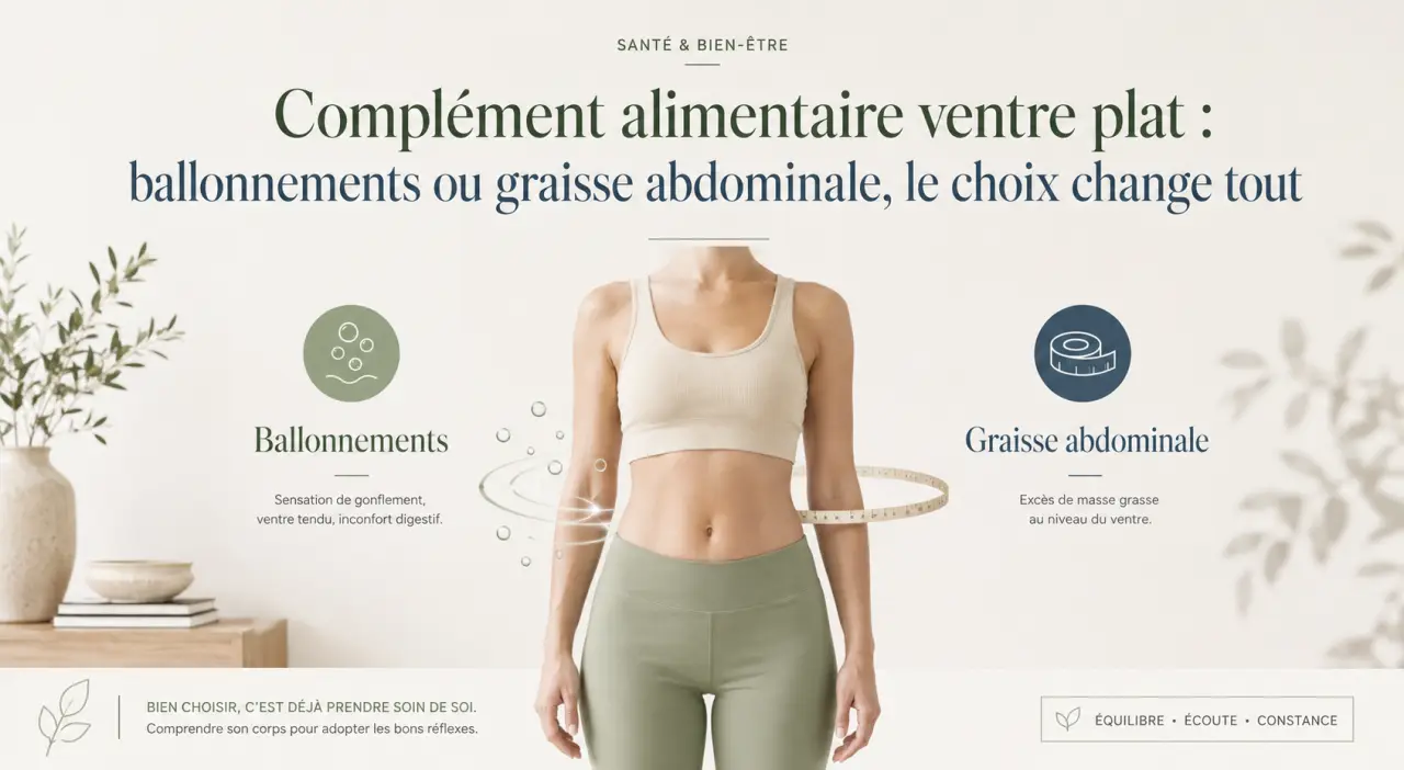Complément alimentaire ventre plat : ballonnements ou graisse abdominale, le choix change tout