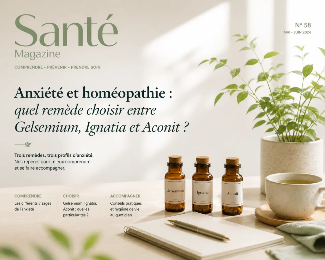 Anxiété et homéopathie : quel remède choisir entre Gelsemium, Ignatia et Aconit ?