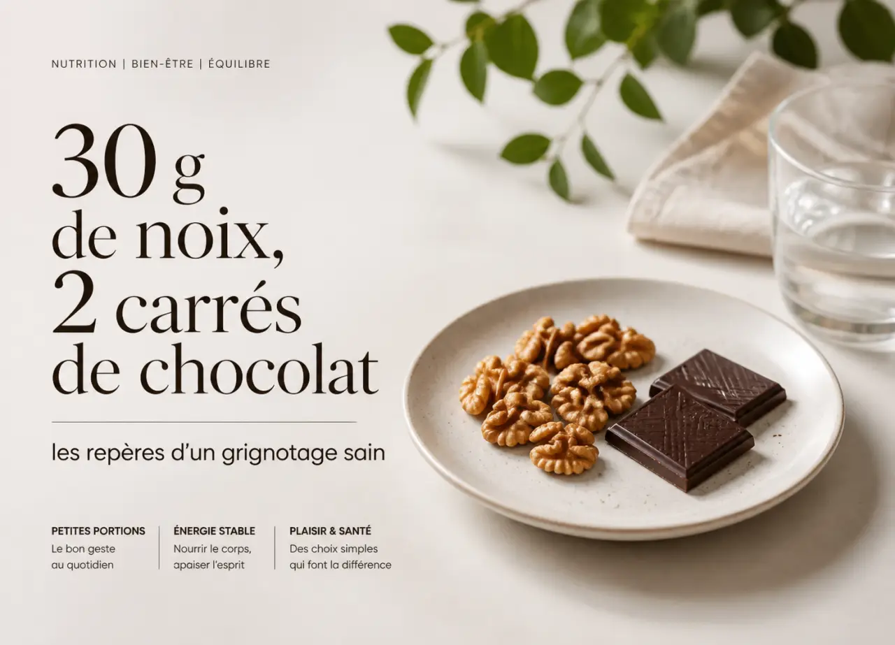 30 g de noix, 2 carrés de chocolat : les repères d’un grignotage sain